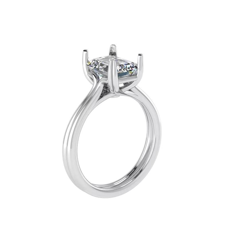 Emerald cut diamond engagement ring