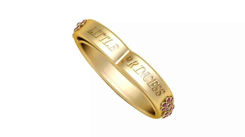 LITTLE PRINCESS NAME GOLDEN RING 3D PRINTABLE MODEL