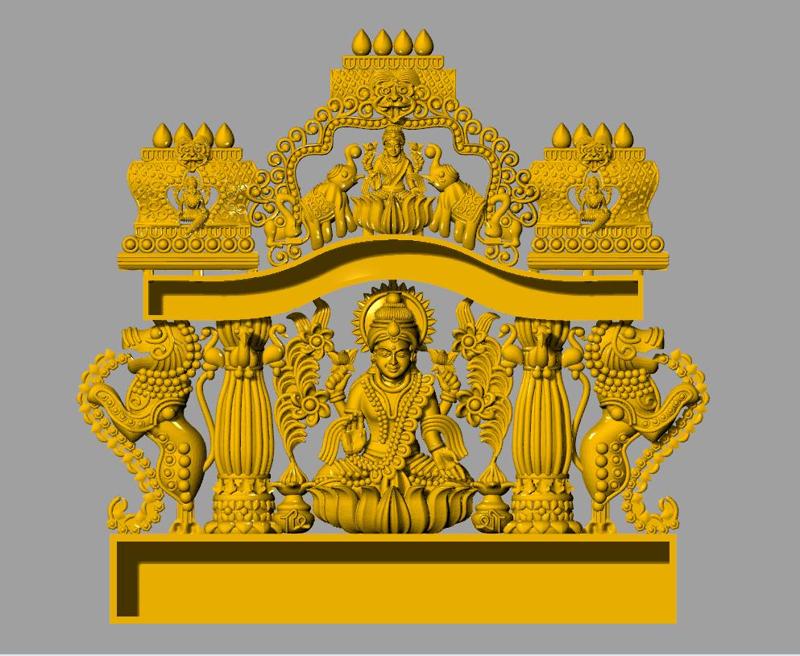 Lakshmi Pendant with Kundan Work