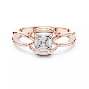 Solitaire Asscher Cut Split Shank Engagement Ring 3DM STL Video