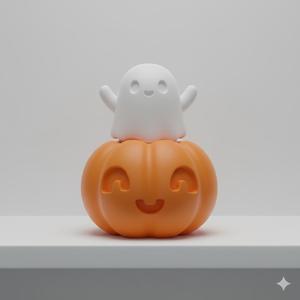 👻 Halloween Pumpkin Ghost Funko Pop! - Spooky & Sweet! (3D Print Ready!) 🎃
