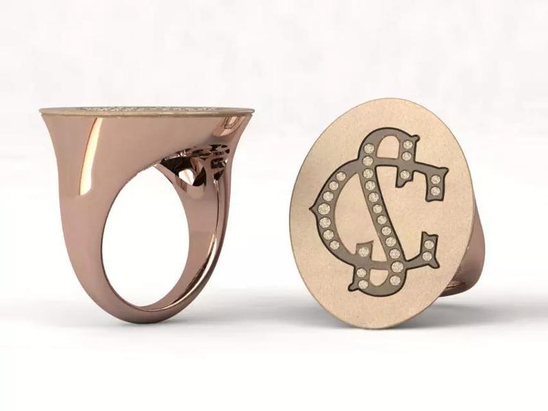 Signet ring with letter SC