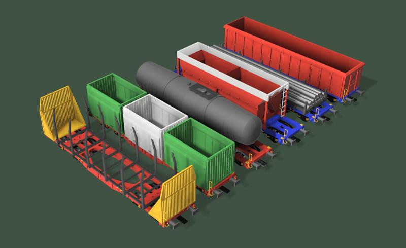 Innovativer Güterwaggon mit verschiedenen Beladungen (Spur G) LGB / Piko / Gartenbahn