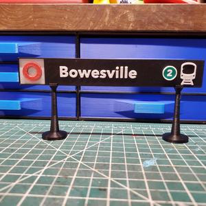OCTranspo Transit - O Train light rail station signs, Ottawa Canada - Bowesville