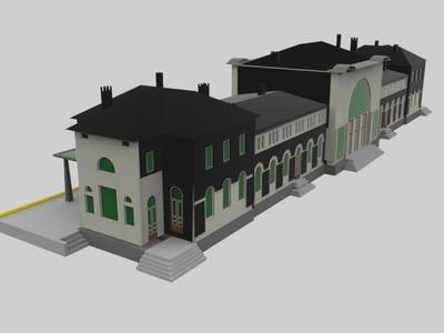 Train station retro Architecture Building