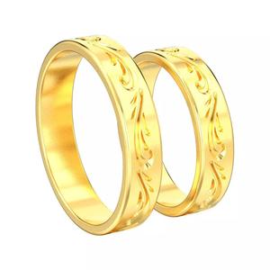 Set of two wedding rings with ornament