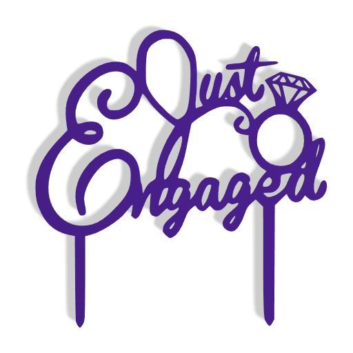 Just Engaged Cake Topper