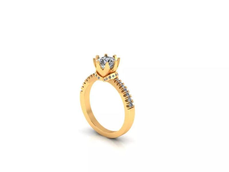 One Stone Princess Wedding Ring AI00096R
