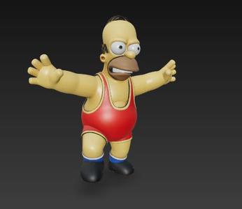 Homer Wrestler - STL Model for 3D Printing