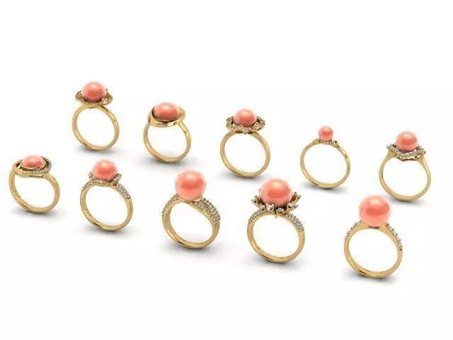 Model of a Pearl and Diamond Women Ring