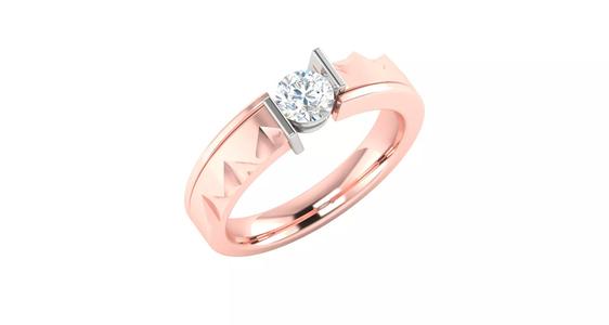 Modern Faceted Rose Gold Diamond Ring