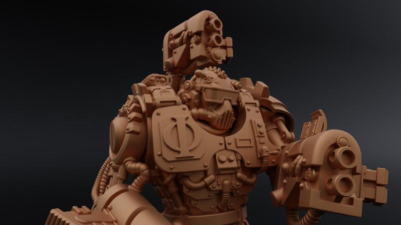 Single miniature Combat Cyborg Alpha PRESUPPORTED