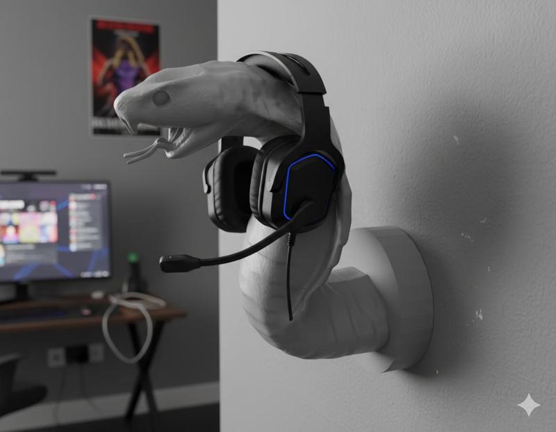 Snake headset wall mount - Unique 3D gaming design