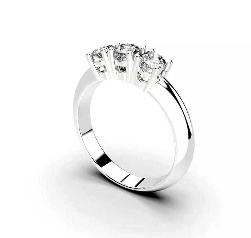 Trilogy montatura - diamond trilogy ring 3D print model