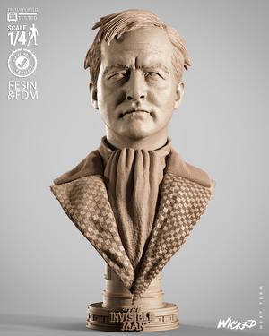 WICKED MOVIES INVISIBLE MAN PORTRAIT BUST: TESTED AND READY FOR 3D PRINTING