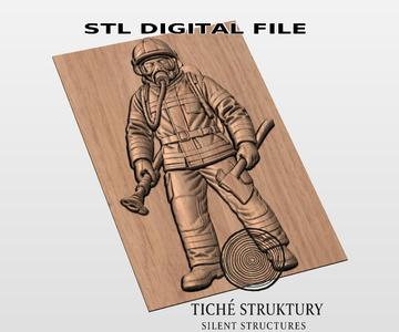 Firefighter – Emergency Bas Relief – 3D STL Model