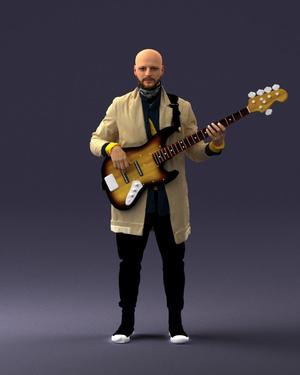 000247 Man with Bass Guitar – Realistic Musician Character 0118