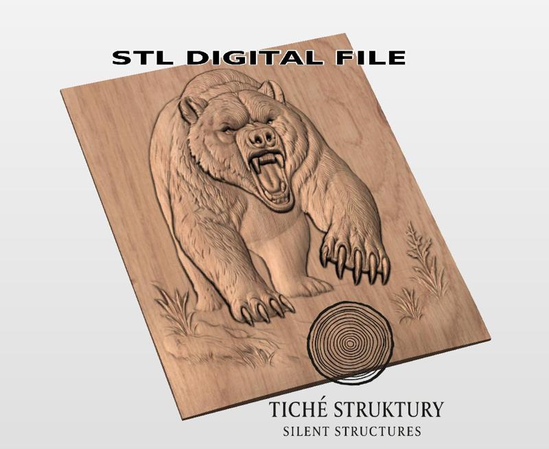 Bear – Fierce Wildlife Relief – 3D STL Model