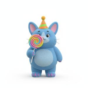 Charming Whimsical Creature Figurine 3D Print - Playful Cartoon Collectible Decor