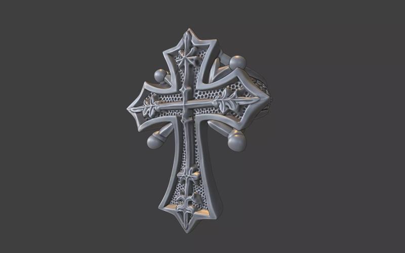 ornate silver cross ring christian jewelry v2