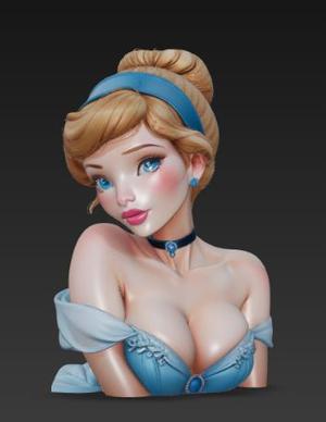 Cinderella, princesses, Disney, Disney princesses. Figurine, girl, beautiful girl, female doll, doll head, face, human face, anime, hairstyle, decoration, bust, chain