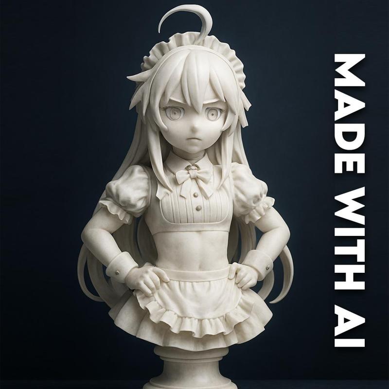anime maid girl bust