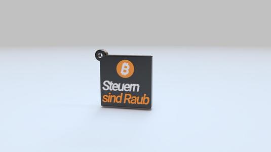 Bitcoin Keychain - Block "Taxes are robbery"