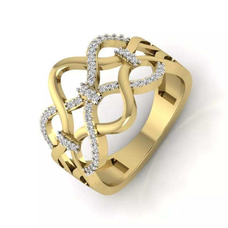 Women Diamond Ring 3dm STL  Render Details - PR-018 DIA