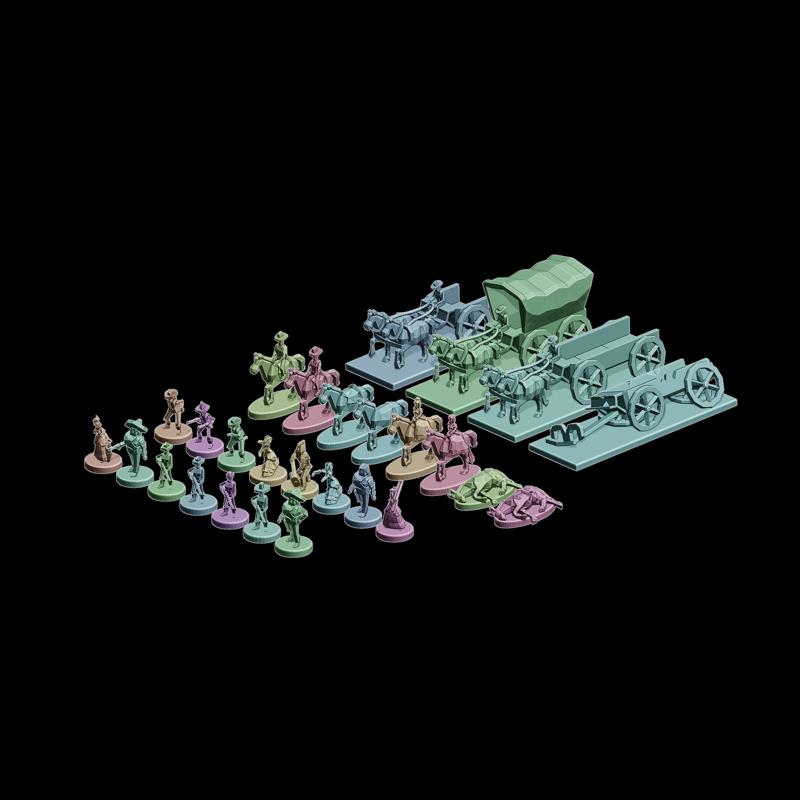 Low Poly Wild West figures (15-20mm)