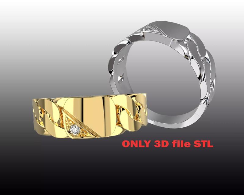 Jewelry Signet Ring chain links - Printed STL