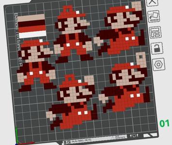 Individual pixel both sides multicolor Mario