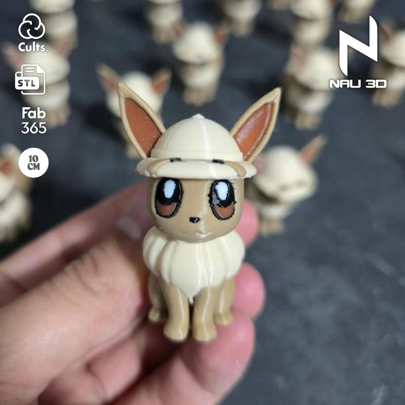 EEVEE SAFARI STL AND 3MF MULTICOLOR PRINT AND PLACE