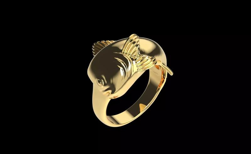 MAHI MAHI DORADO DOLPHIN FISH HEAD RING
