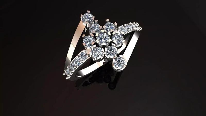 LADIES DIAMOND FLOWER RING