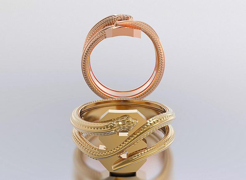 letter snake rings