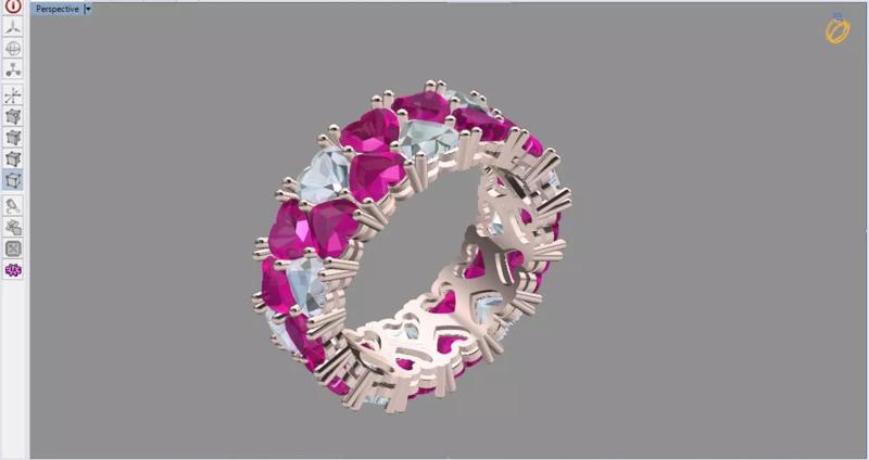 luxury heart tennis eternity ring