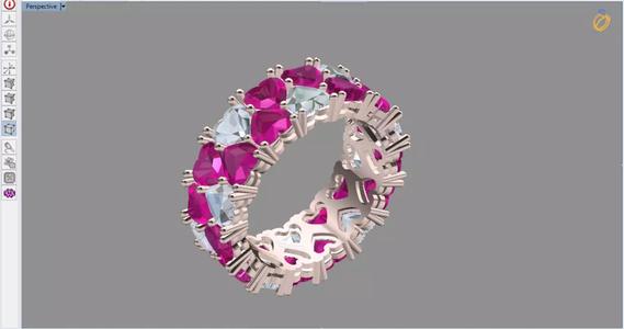 luxury heart tennis eternity ring