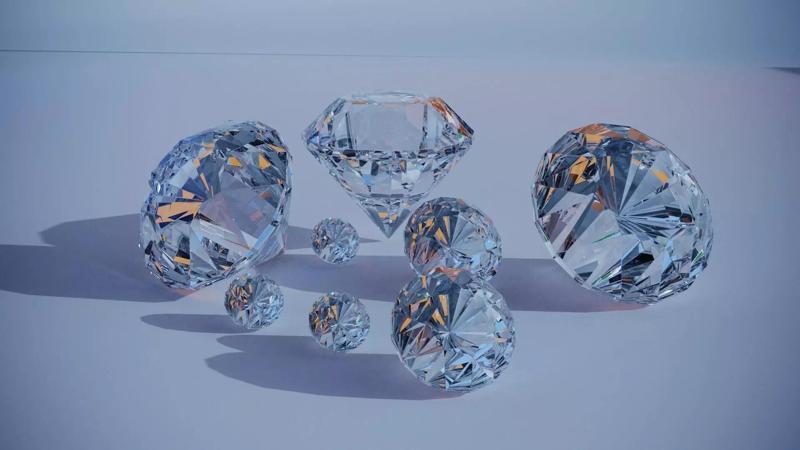diamond 3D model sparkles in - sparkles