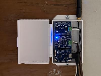 OpenTherm gateway box with hinge and antenna port