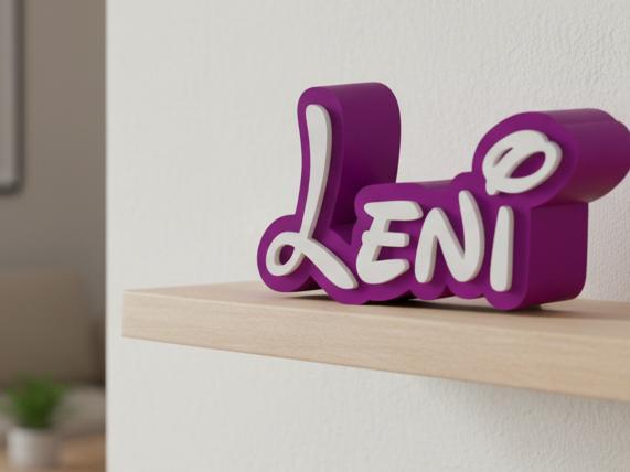 Namensschild Schriftzug Leni