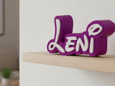 Namensschild Schriftzug Leni