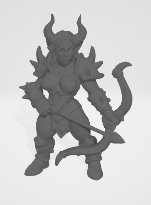 Chaos Rouge Archer - Corrupted Huntress of the Dark Gods - Low Poly