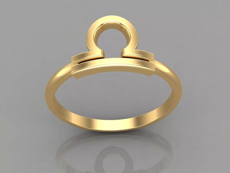 18K Gold Libra Ring V1
