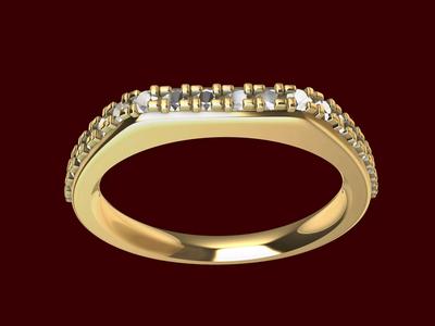 Designer Square Prongs Shank Ring