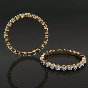 Diamond Share Prong Infinity Band 2mm Mix Size