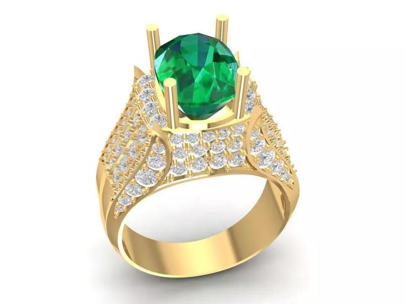 Bold Statement Emerald Diamond Ring for Men  712