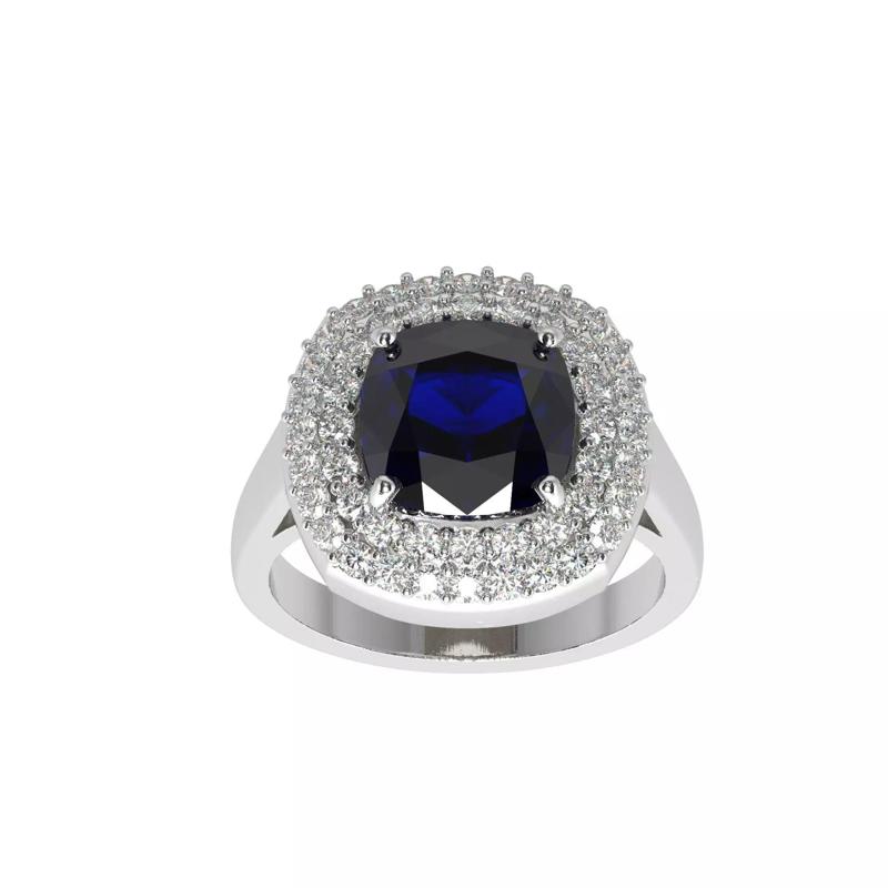 Jewelrly ring with diamonds and saphire