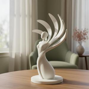 Abstract Winged Woman Statue