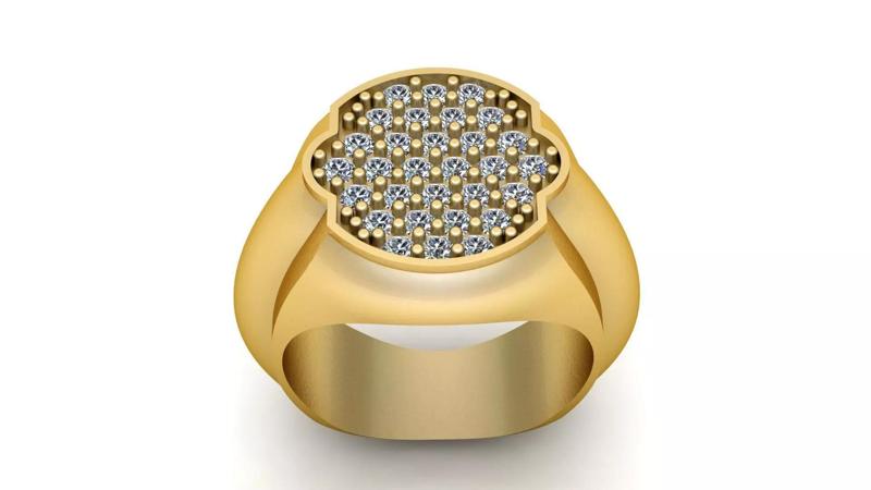 Hip Hop Men Fashion Diamond Ring 3d Printable Model