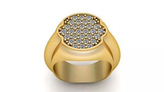 Hip Hop Men Fashion Diamond Ring 3d Printable Model